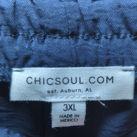 Chicsoul Lightweight Navy Blue Shorts with Drawstring Waist Women's Size 3XL - Picture 2 of 4